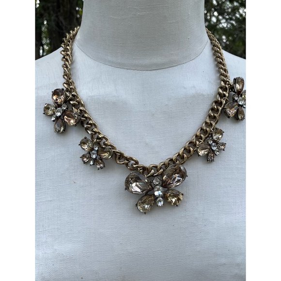 Natasha Chunky Chain Rhinestone Butterfly Statement Necklace - Picture 9 of 9